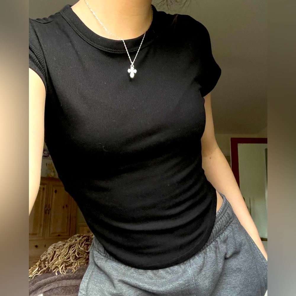 Black Plain T shirt